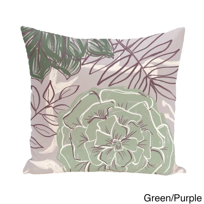 Tropical Floral 16-inch Decorative Pillow - Lavender