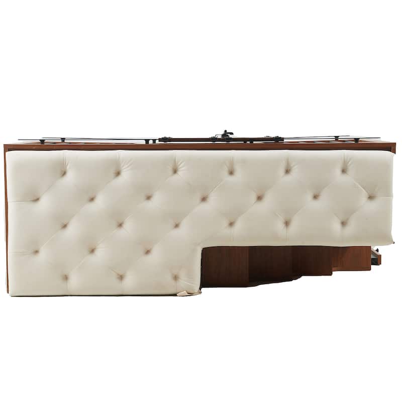 Anmytek Dog Crate Bench with Padded Seat,Wooden Pet Kennel Furniture,End of Bed Bench Ottoman with Removable Cushion