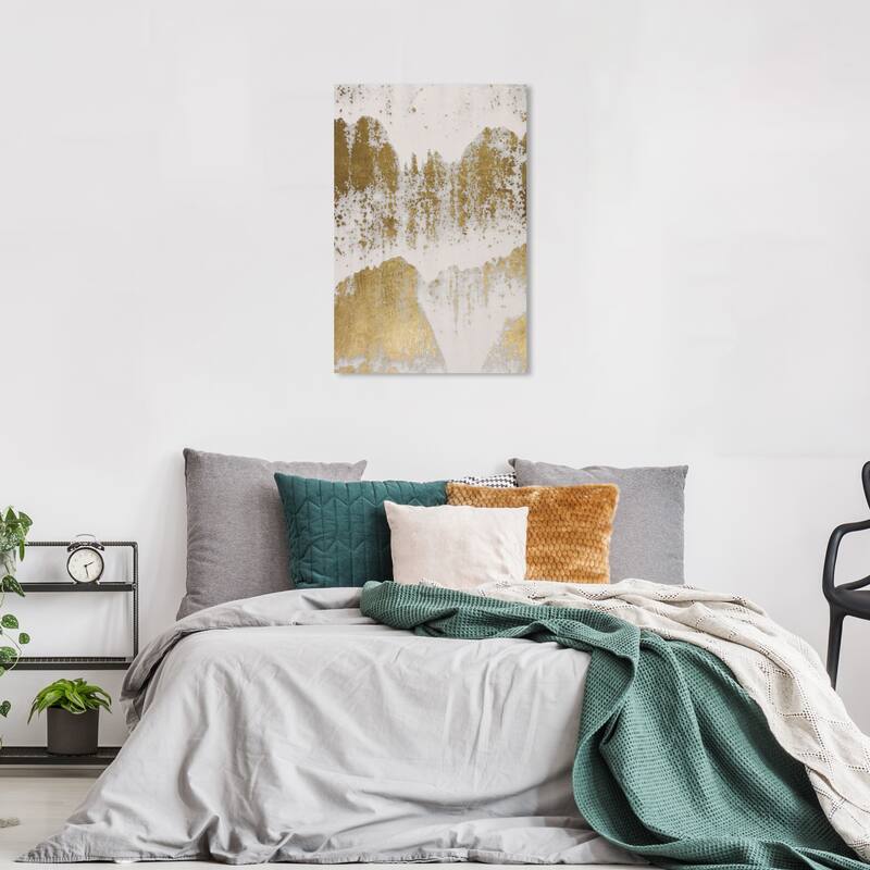 Wynwood Studio Canvas Abstract Golden Metal Rust Gold and Metallic Gold Glam Wall Art Canvas Print - 36 x 24