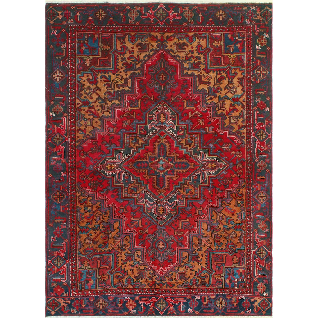 Fine Vintage Heriz Alvah Red/Charcoal Rug - 6'1" x 8'2"