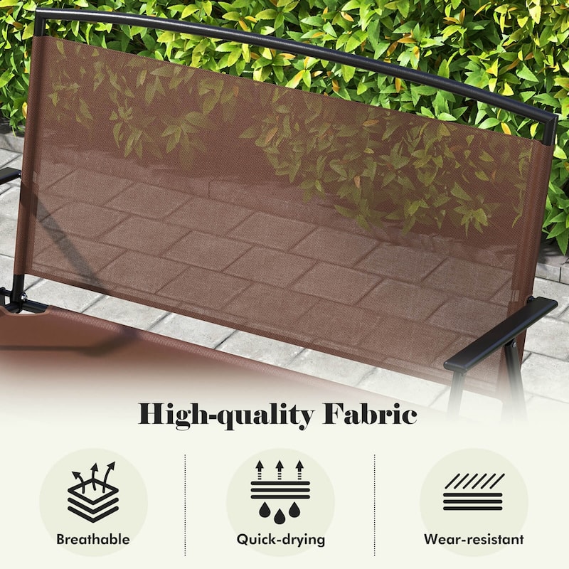 Costway 2-Person Patio Bench Folding Outdoor Garden Bench with - See Details