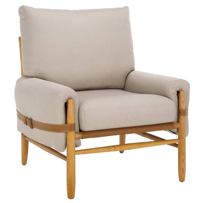 SAFAVIEH Clarice Caramel/Natural Mid Century Arm Chair - 35" W x 32" D x 38" H - 35"W x 32"D x 37"H