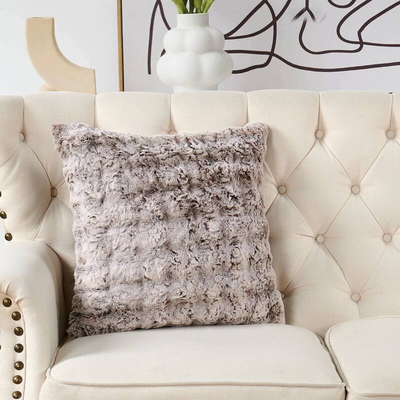 1 Pc Variegated FauxFur Pillow Shell Decorative Cushion Cover