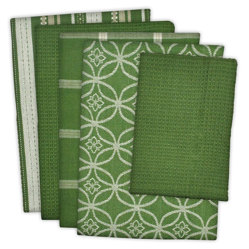 DII Assorted Kitchen Dishtowel & Dishcloths (Set of 5) - Sage
