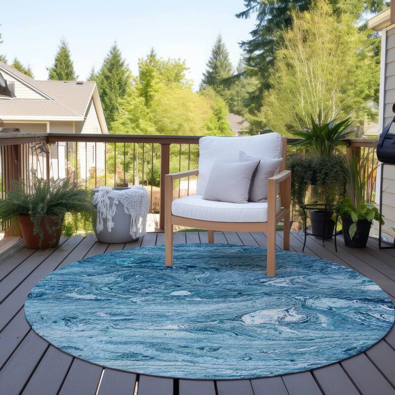 Machine Washable Indoor/ Outdoor Chantille Modern Abstract Rug