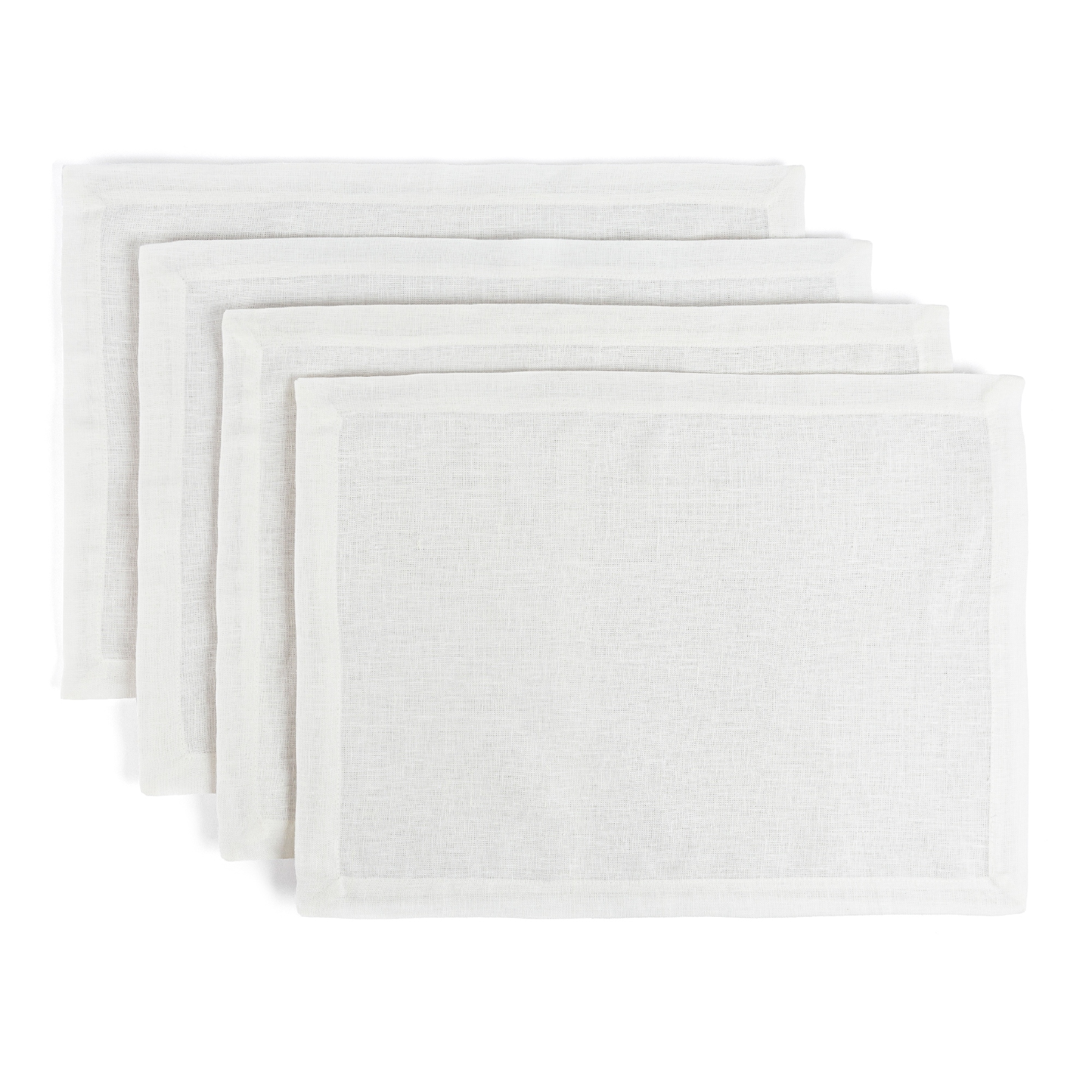 over&back 100% Linen Woven Placemats - Machine Washable - Set of 4