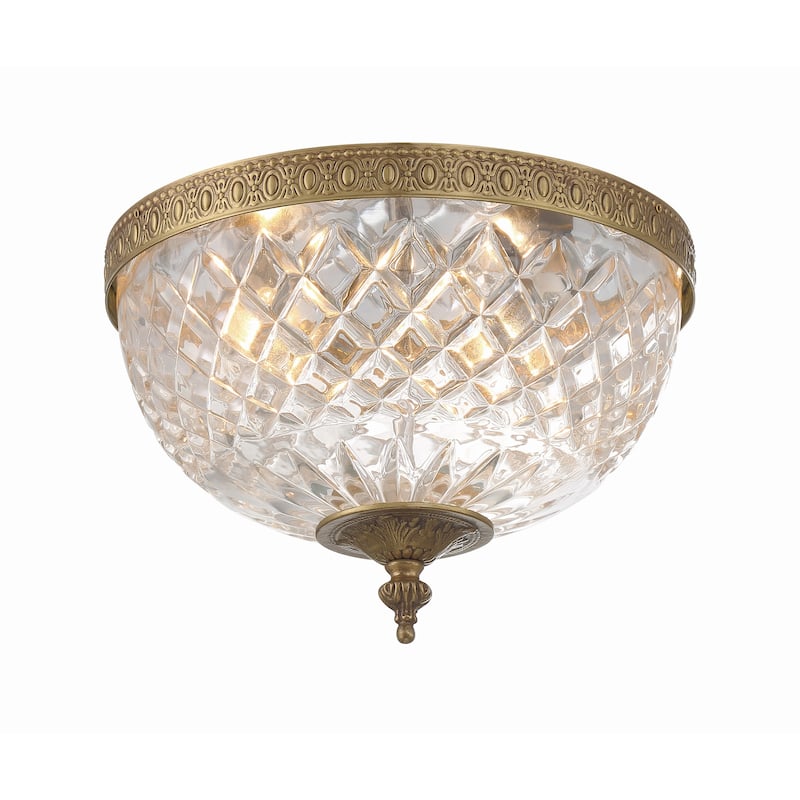 Crystorama 2 Light Crystal Flush Mount - 10"W x 8"H x 10"D