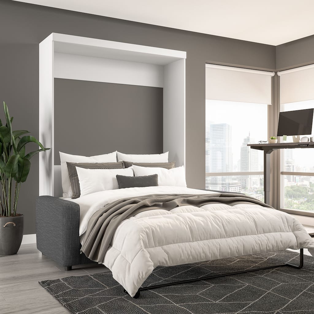 Bestar Pur Queen Murphy Bed with Sofa, Wall Bed with Couch (78W)