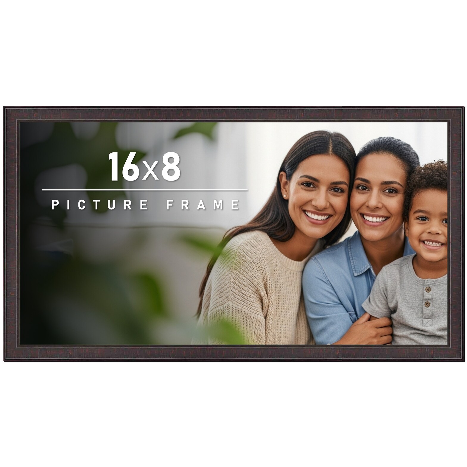 16x8 Frame Brown Solid Wood Picture Frame - Complete Modern Photo