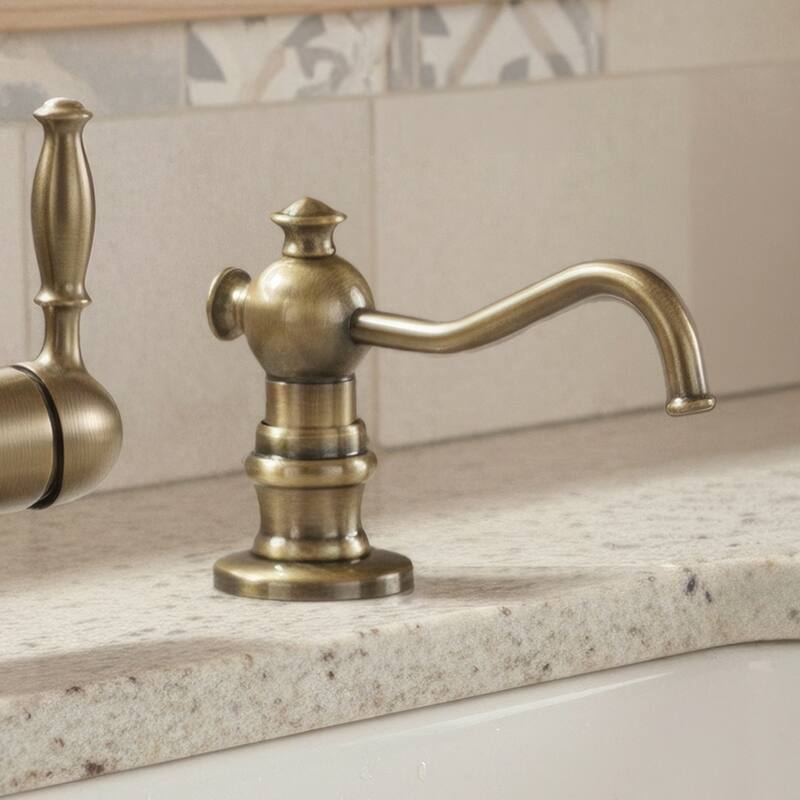 Whitehaus 5" Deck Mount Solid Brass Kitchen Soap And Lotion Dispenser
