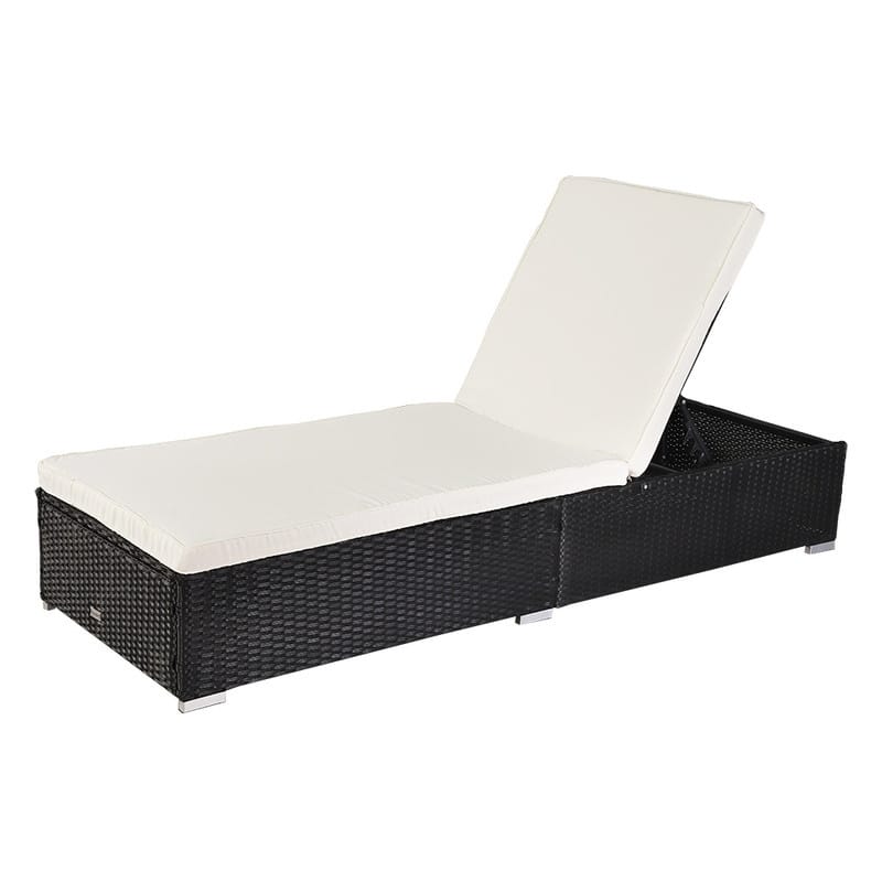Patio Leisure Rattan Furniture Pool Bed / Chaise (Single Sheet) - Black