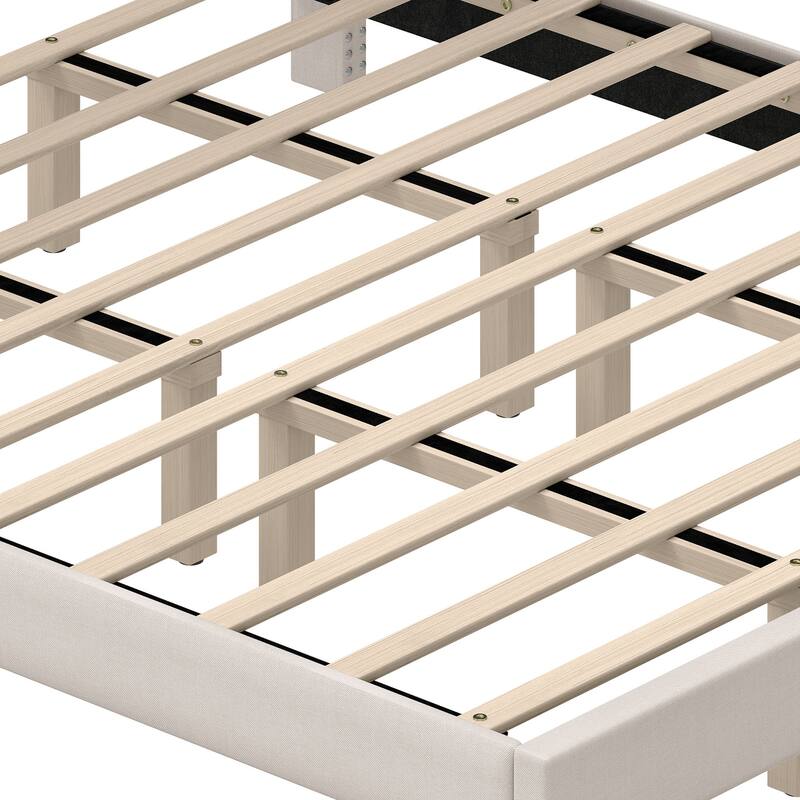 King Bed Frame with Headboard Platform Upholstered Bed Frame