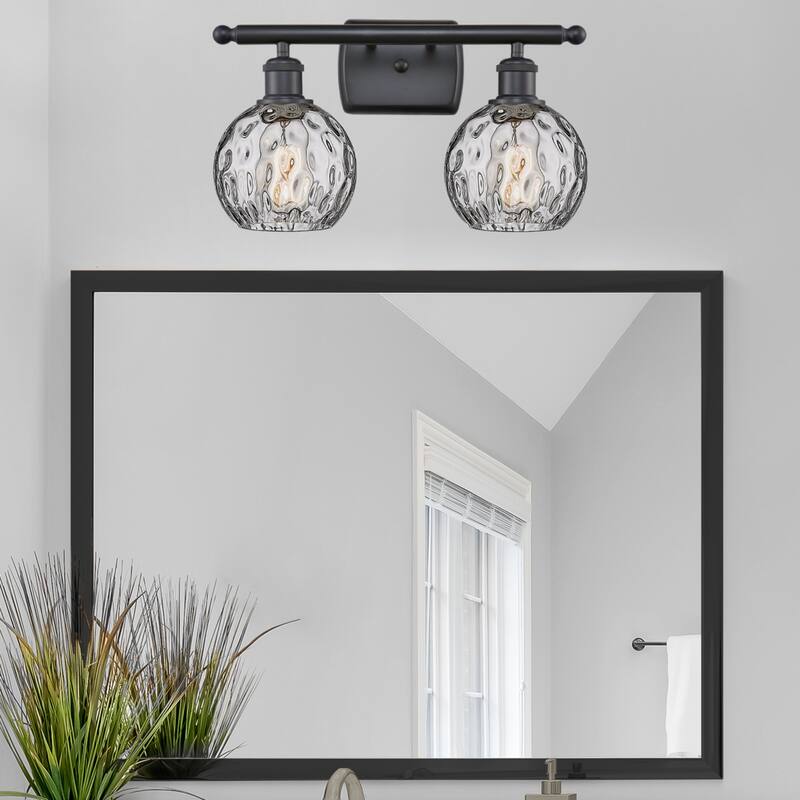Innovations Lighting Athens Water Glass 2 Light 16" Bath Vanity Light
