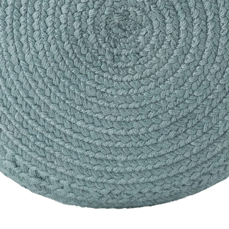 Jaipur Living Saba Solar Round Indoor/Outdoor Polyester Pouf Ottoman/Foot Stool - 18"X18"X12" - Slate