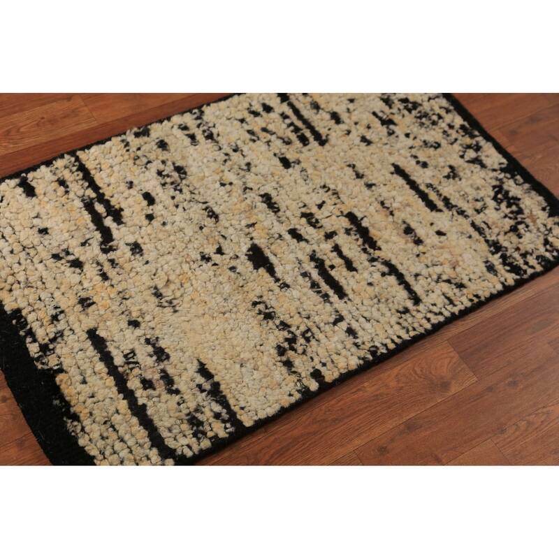 Abstract Moroccan Indian Accent Rug Handmade Wool Carpet - 2'0"x 3'0"