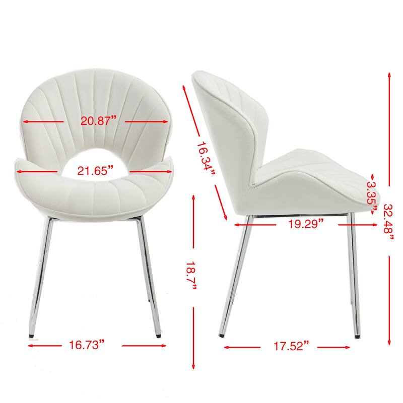 Accent Chair Side Chair Velvet Reception Chair White Kitchen Chair Coffee Chair Lounge Chair Set of 2