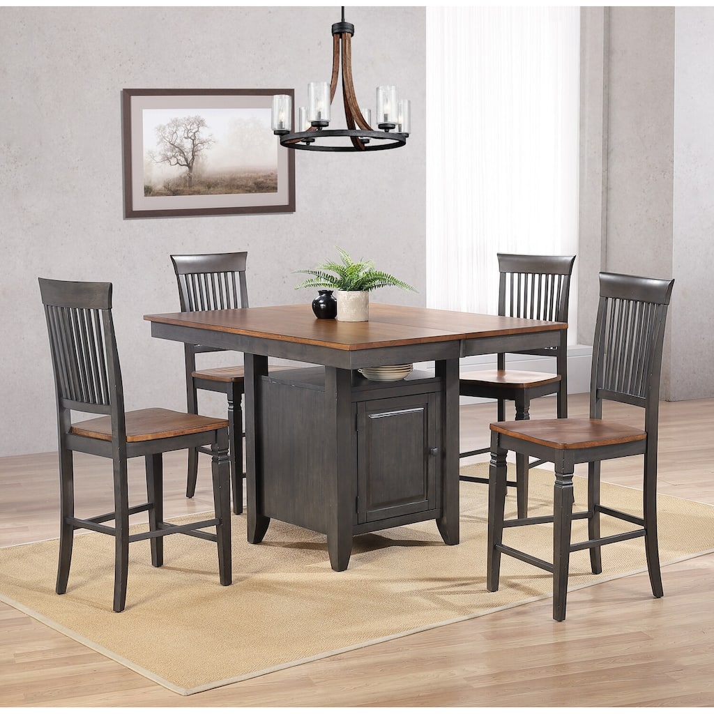 Counter Height Dining Set 5pc Extendable Table & 6 Barstools - Kitchen Pub Bistro Table