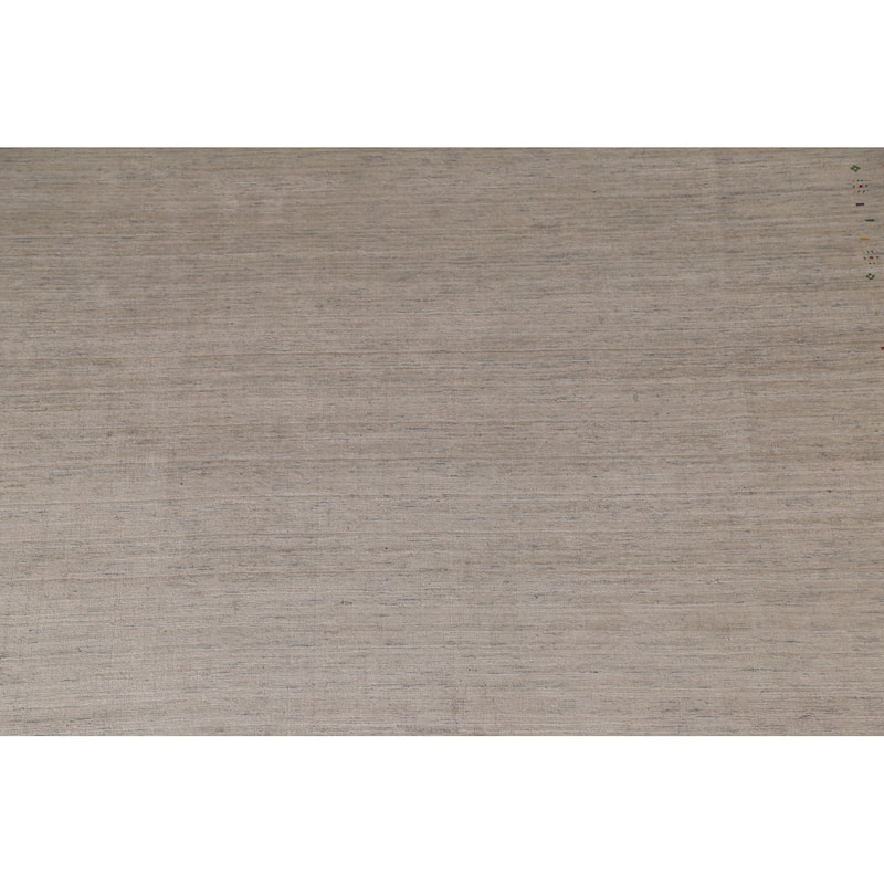 Beige Gabbeh Indian Area Rug Handmade Wool Carpet - 8'3"x 9'8"