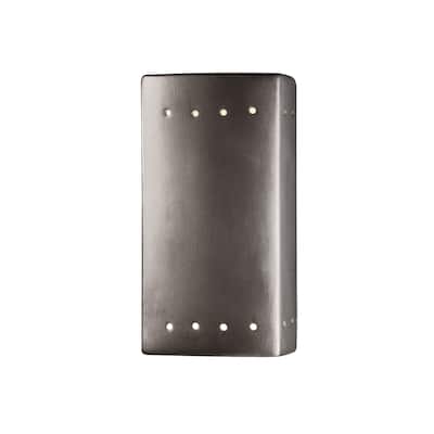 Justice Design Group Ambiance Small ADA Rectangle w/ Perfs Outdoor Closed Top Wall Sconce