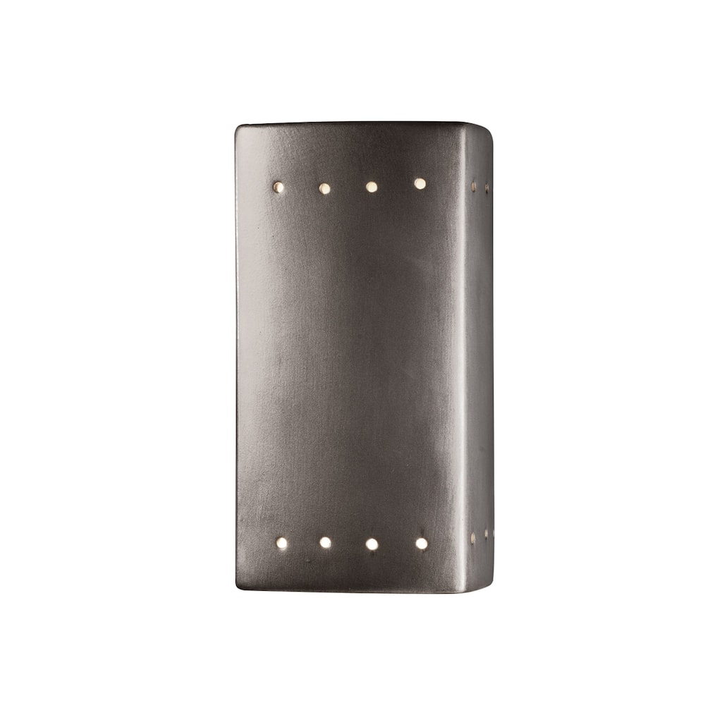 Justice Design Group Ambiance Small ADA Rectangle w/ Perfs Outdoor Closed Top Wall Sconce