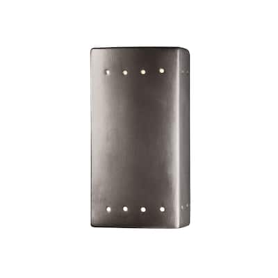 Justice Design Group Ambiance Small Rectangle w/ Perfs Closed Top Wall Sconce