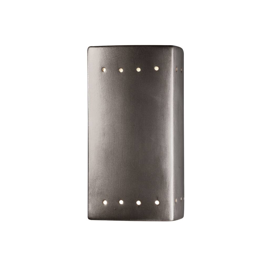 Justice Design Group Ambiance Small Rectangle w/ Perfs Outdoor Closed Top Wall Sconce