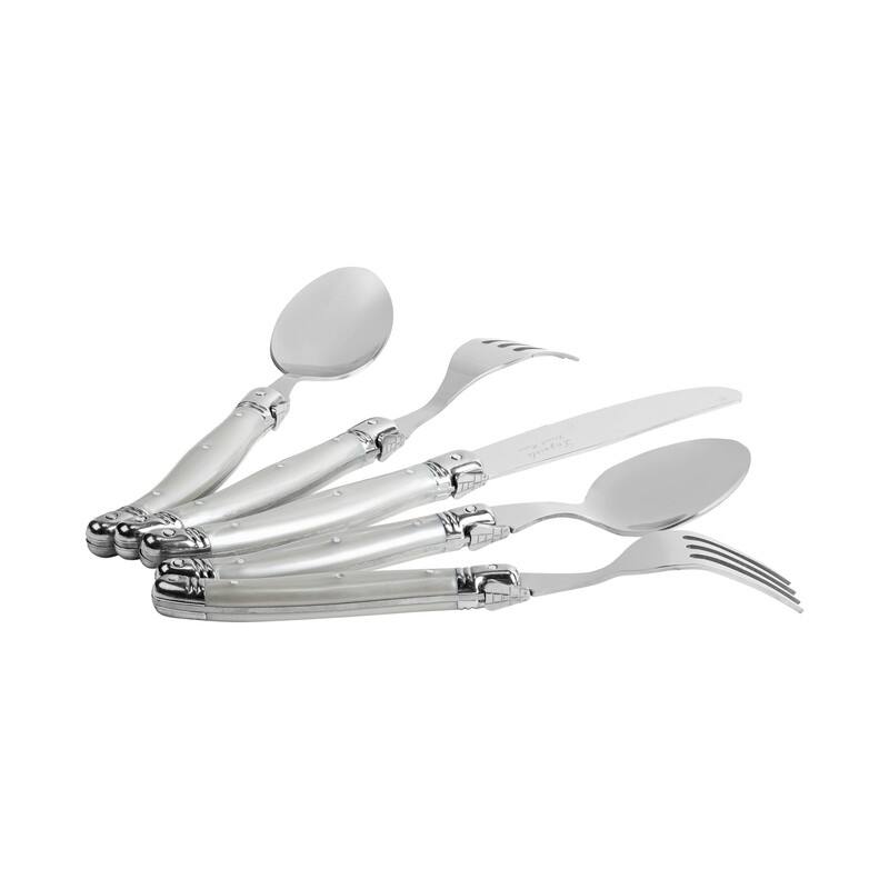 French Home 20 Piece Laguiole Flatware Set, Service for 4, Pewter