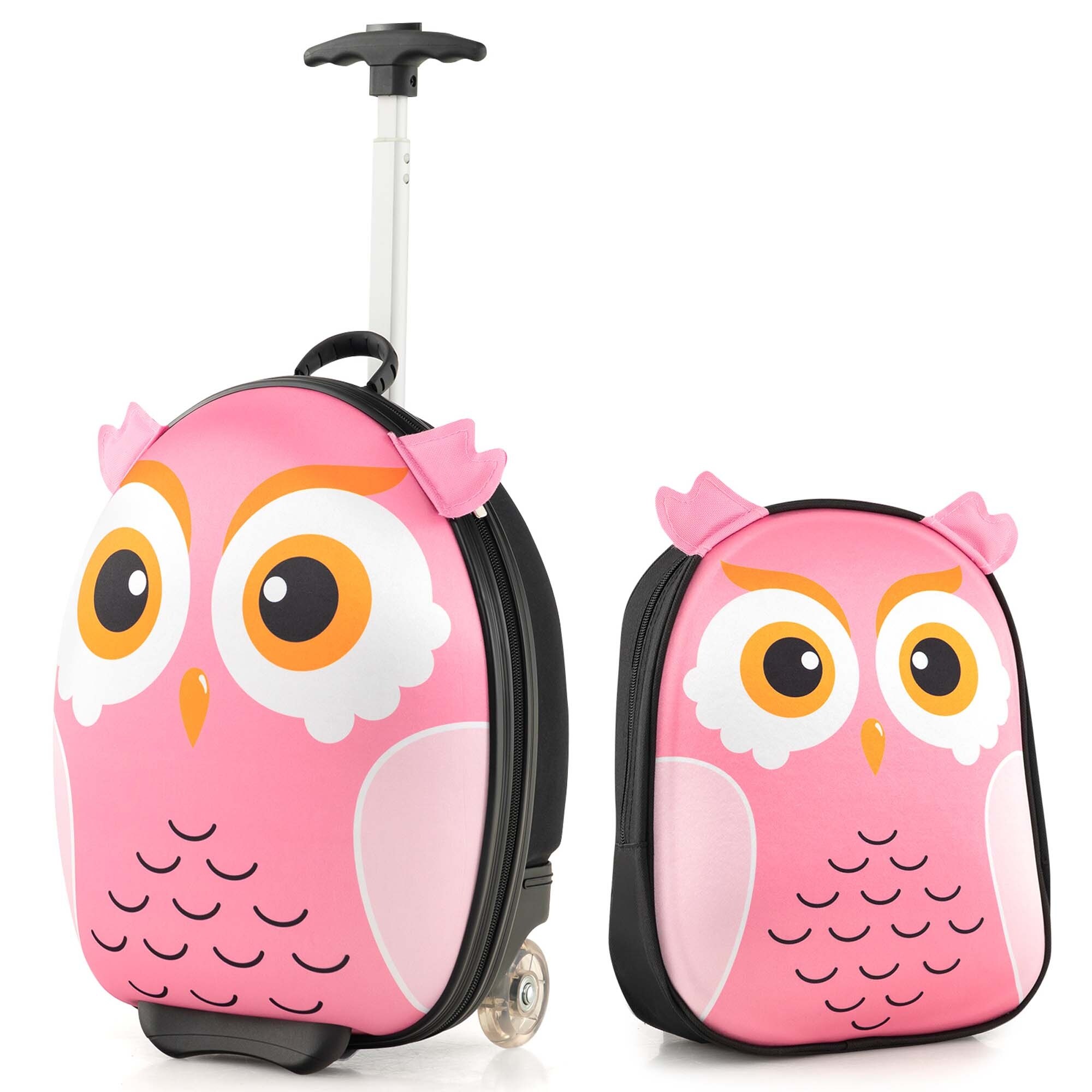Costway 2PCS Kids Carry On Luggage Set 16 Owl Rolling Suitcase with See Details On Sale Bed Bath Beyond 38395074