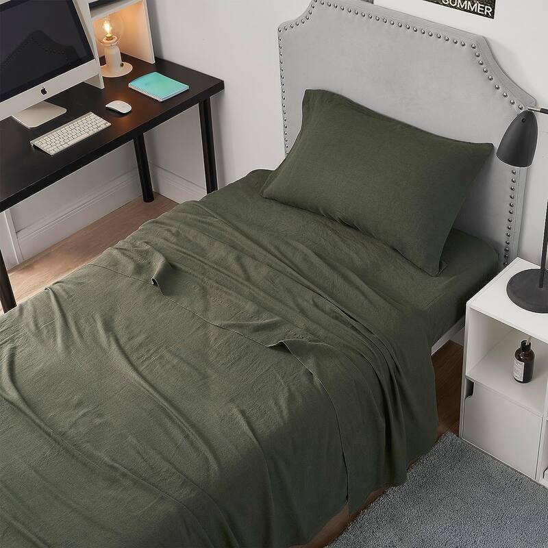 Dark Sky Reserve® - Bamboo Linen Sheet Set - Portugal Made - Hero Green