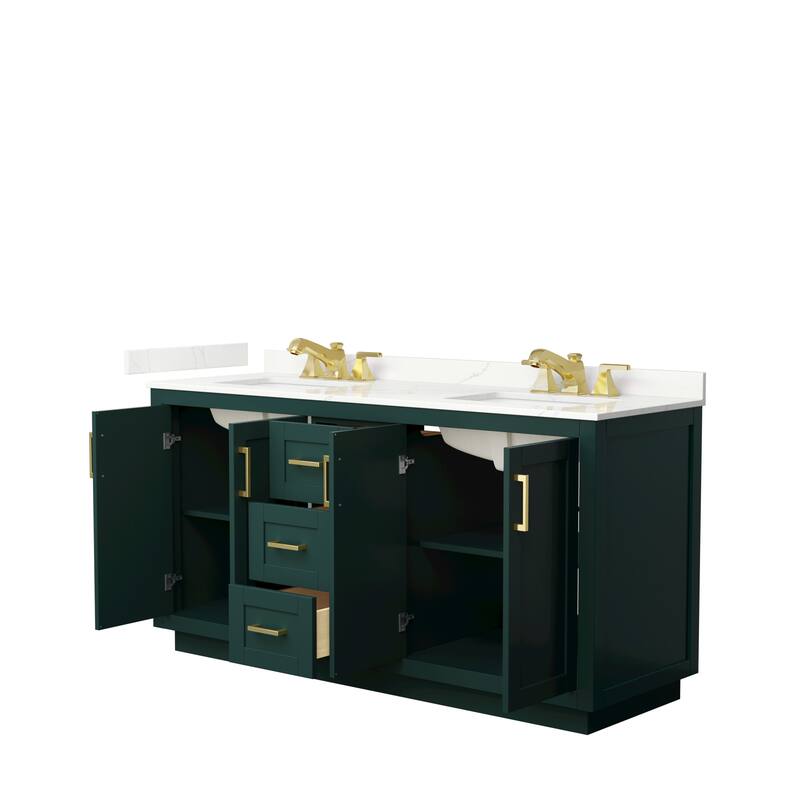 Miranda 66-inch Double Vanity, Quartz Top