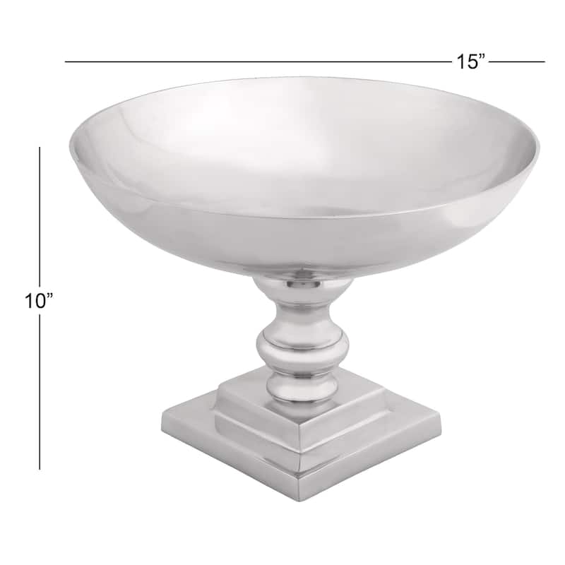 Aluminum Metal Decorative Decorative Bowl - Silver - Roche River Decor