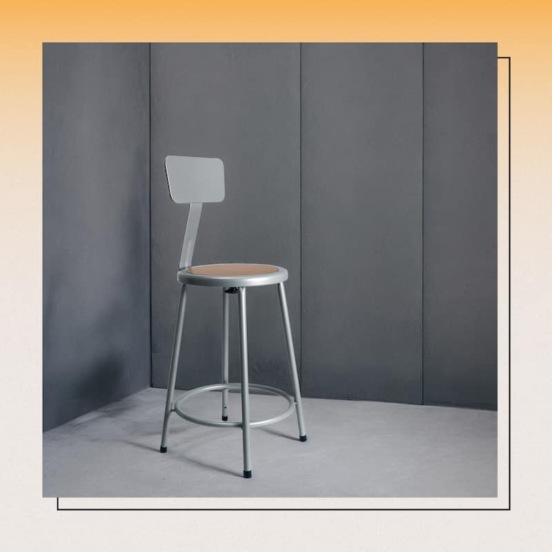 Hampden Furnishings Felix Collection Steel Stool with Backrest, AssemblyReady