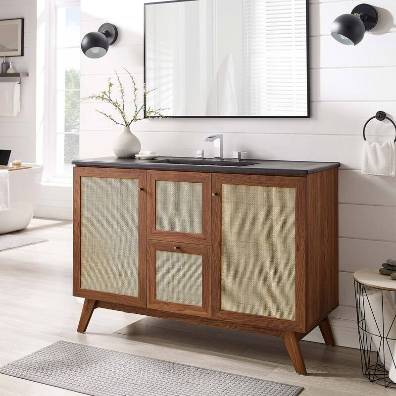 Soma 48" Single Sink Bathroom Vanity - Walnut - Walnut Finish