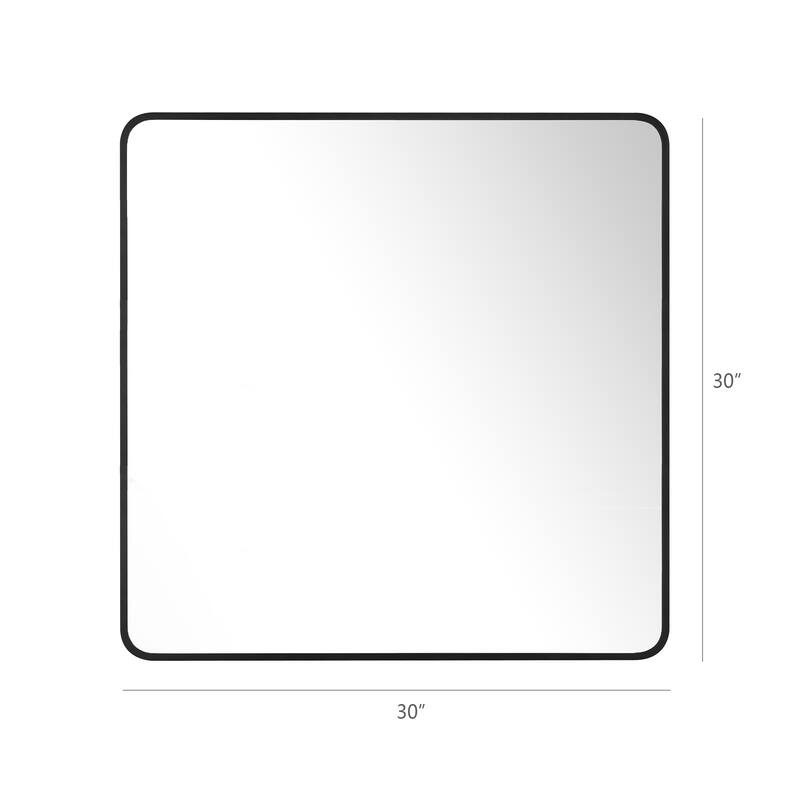Ledel Modern Rounded Rectangular Metal Framed Bathroom Vanity Mirror