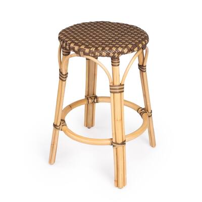 Tobias 24" Rattan Round Counter Stool