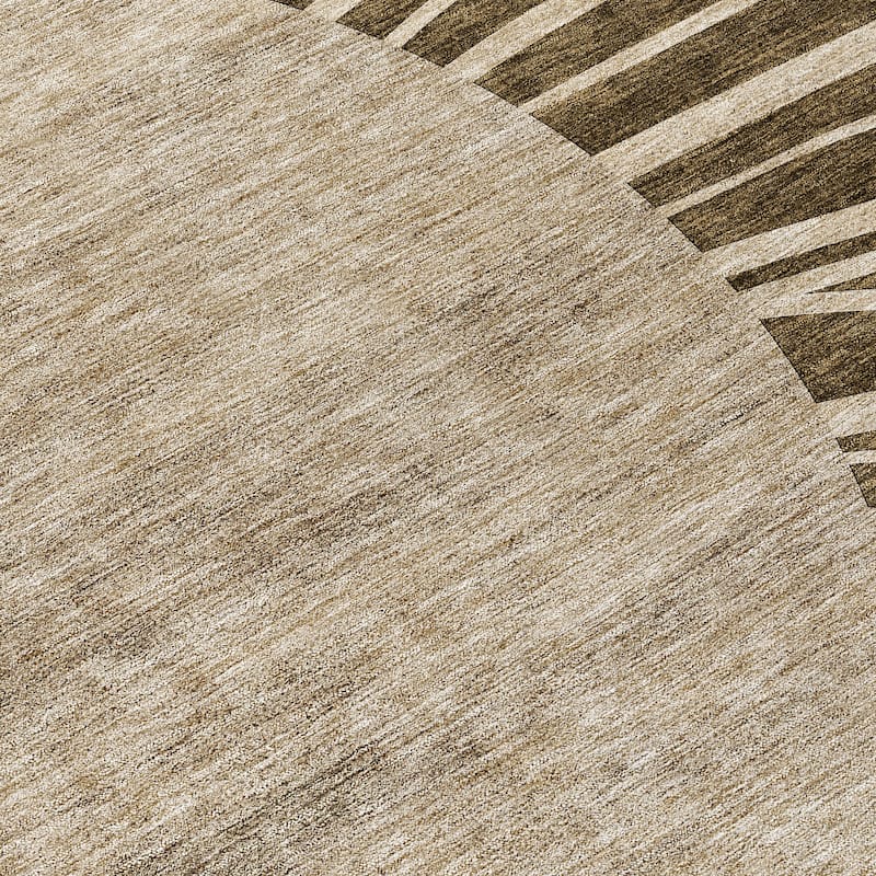 Machine Washable Indoor/ Outdoor Chantille Modern Sunburst Rug