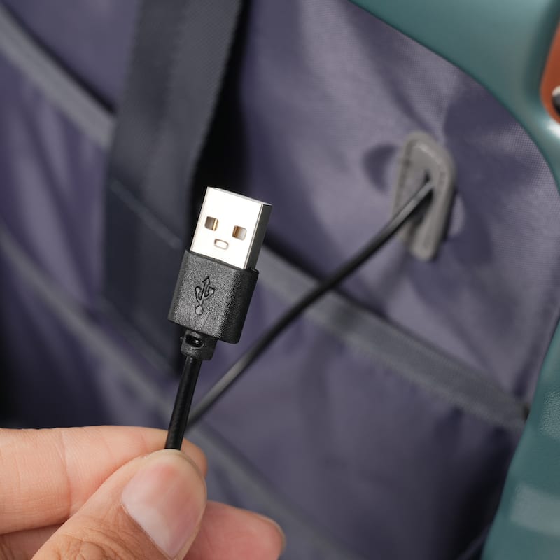 5 Piece ABS Hardside Lightweight Expandable Carry on Suitcase with Spinner Wheels TSA Lock USB Port Cup Holder and Toiletry Bag