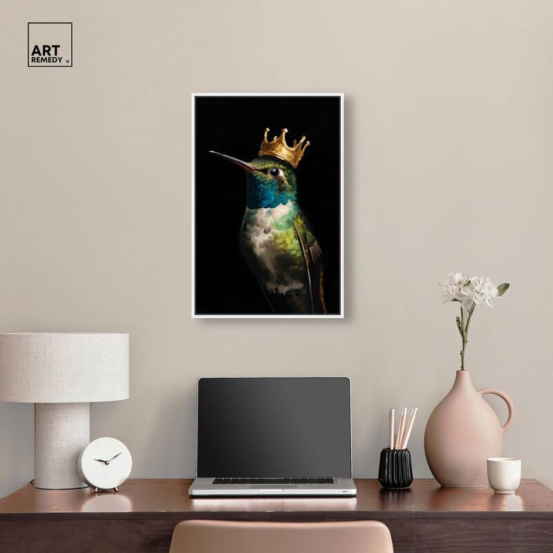 Crowned Azure Bird I Canvas by Art Remedy