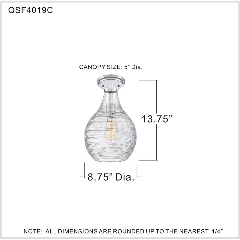 Bellevue Trinity 9" Wide Semi-Flush Ceiling Fixture