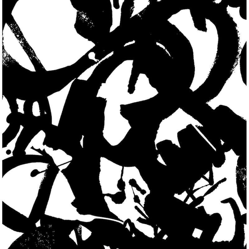NextWall Inkblot Peel and Stick Wallpaper - 20.5 in. W x 18 ft. L - 20.5 in. W x 18 ft. L - Black