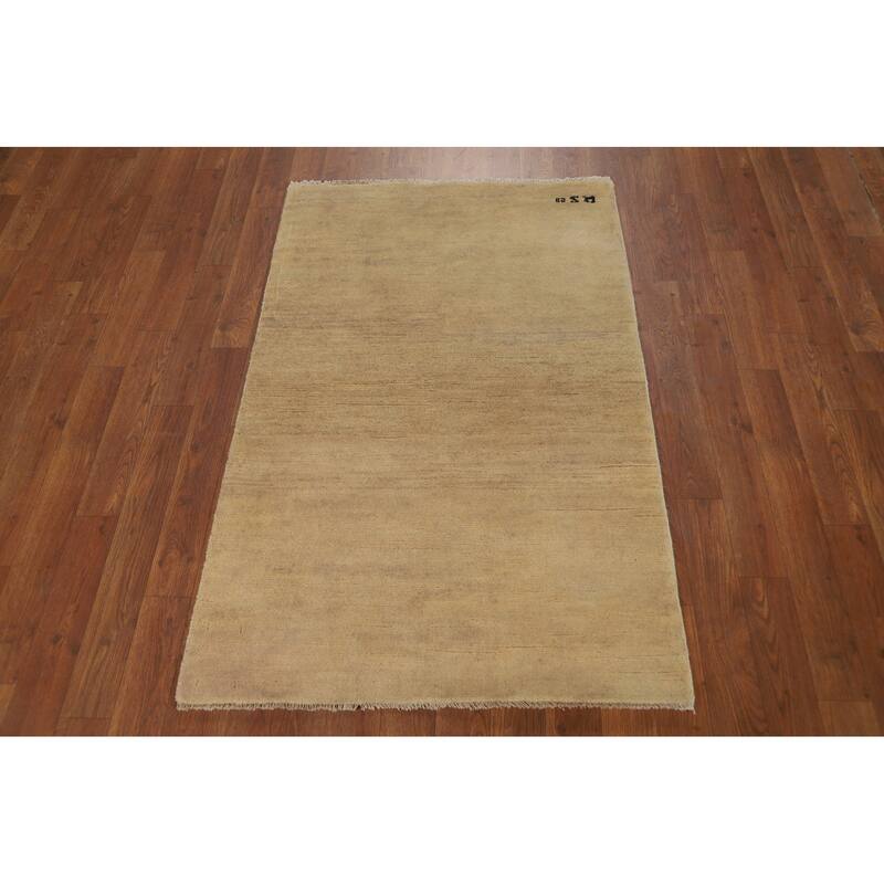 Gabbeh Modern Foyer Rug Handmade Solid Wool Carpet - 2'8"x 4'1"