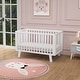 preview thumbnail 2 of 5, Rubber Wood Baby Crib with Adjustable Mattress Heights and Guardrails-White - 53.5" x 29.5" x 34.5" (L x W x H)