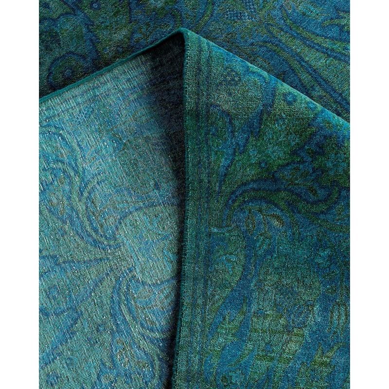 Fine Vibrance One-of-a-Kind Hand-Knotted Area Rug - Blue, 9' 4" x 12' 4" - 9' 4" x 12' 4"