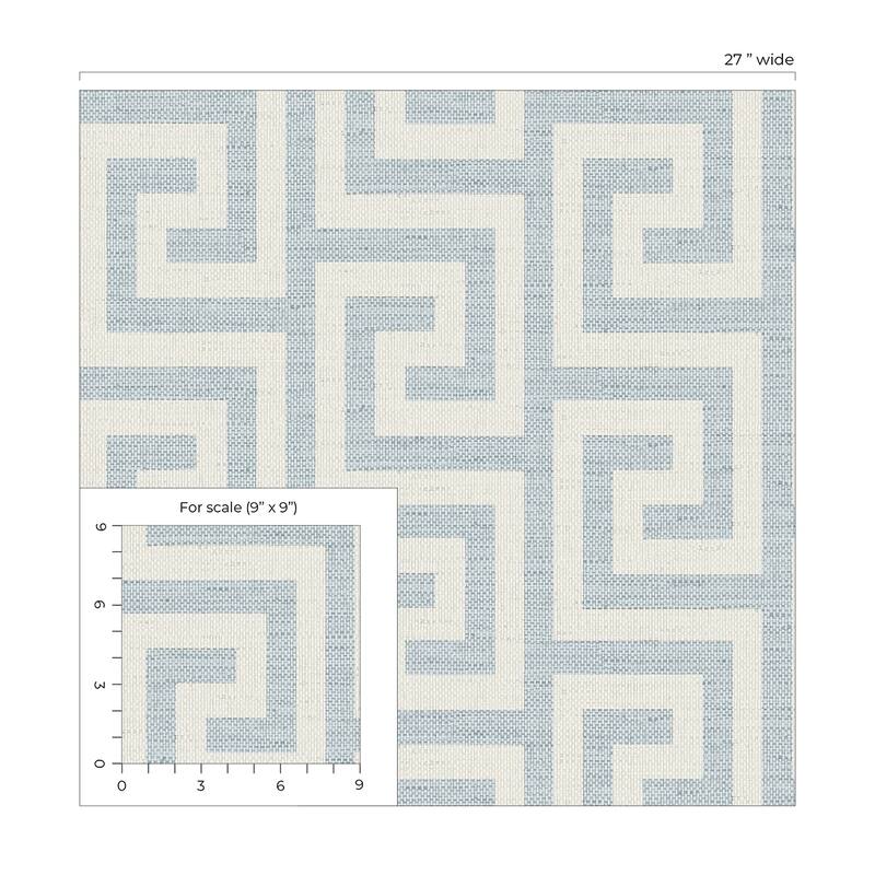 Lillian August Luna Retreat Greek Key Embossed Vinyl Unpasted Wallpaper