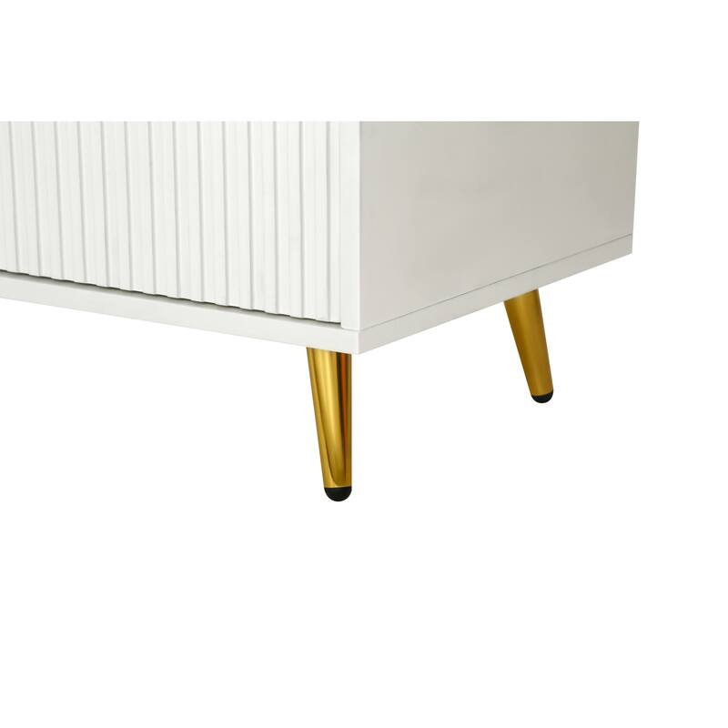 Elegant Sideboard Buffet Cabinet with Gold-Plated Legs & Antique Handles for Stylish Storage