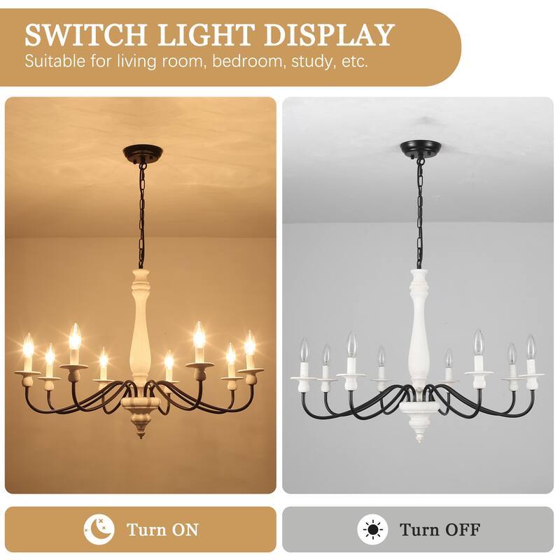 6-Light Candlestick Hanging Ceiling Light Fixture Linear Chandelier Lighting for Dining Room Kitchen Island