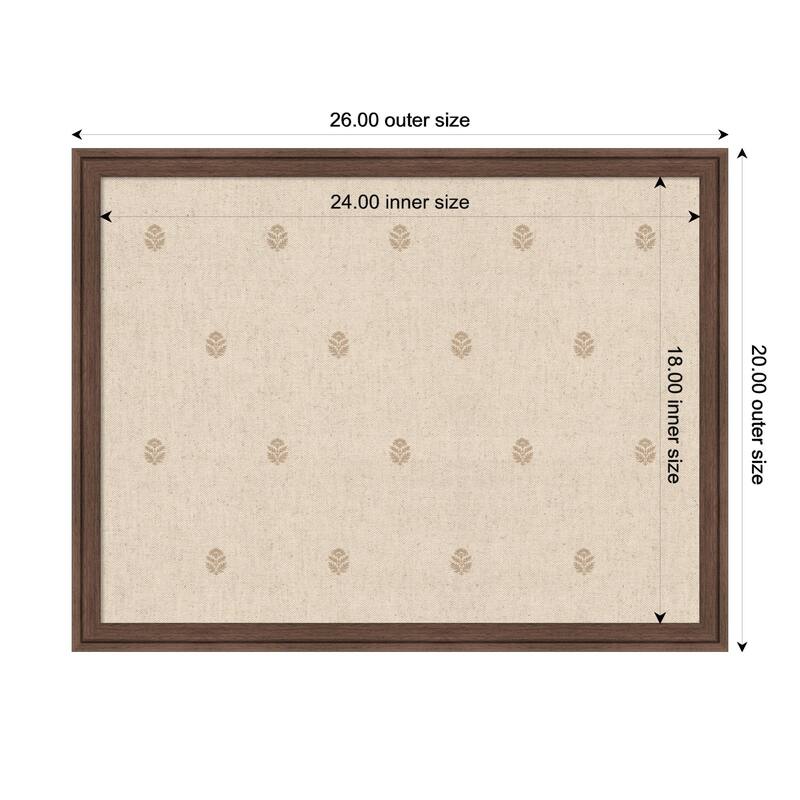 Kate and Laurel Pinboard Beige Botanical Block Print