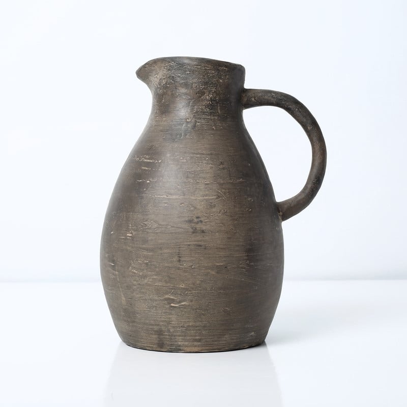 Approx. 9" H Charcoal Gray Pitcher Vintage Style (3" opening)