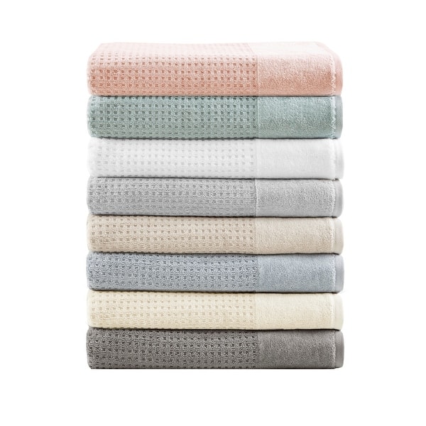 Madison Park Spa Waffle 6 Piece Cotton Jacquard Antimicrobial Towels Set Overstock 21861855