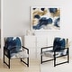 preview thumbnail 14 of 25, Designart "Abstract Pattern With Blue & Golden II" Upholstered Abstract Accent Chair and Modern Arm Chair